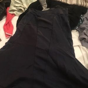 Navy Silk Prada Skirt
